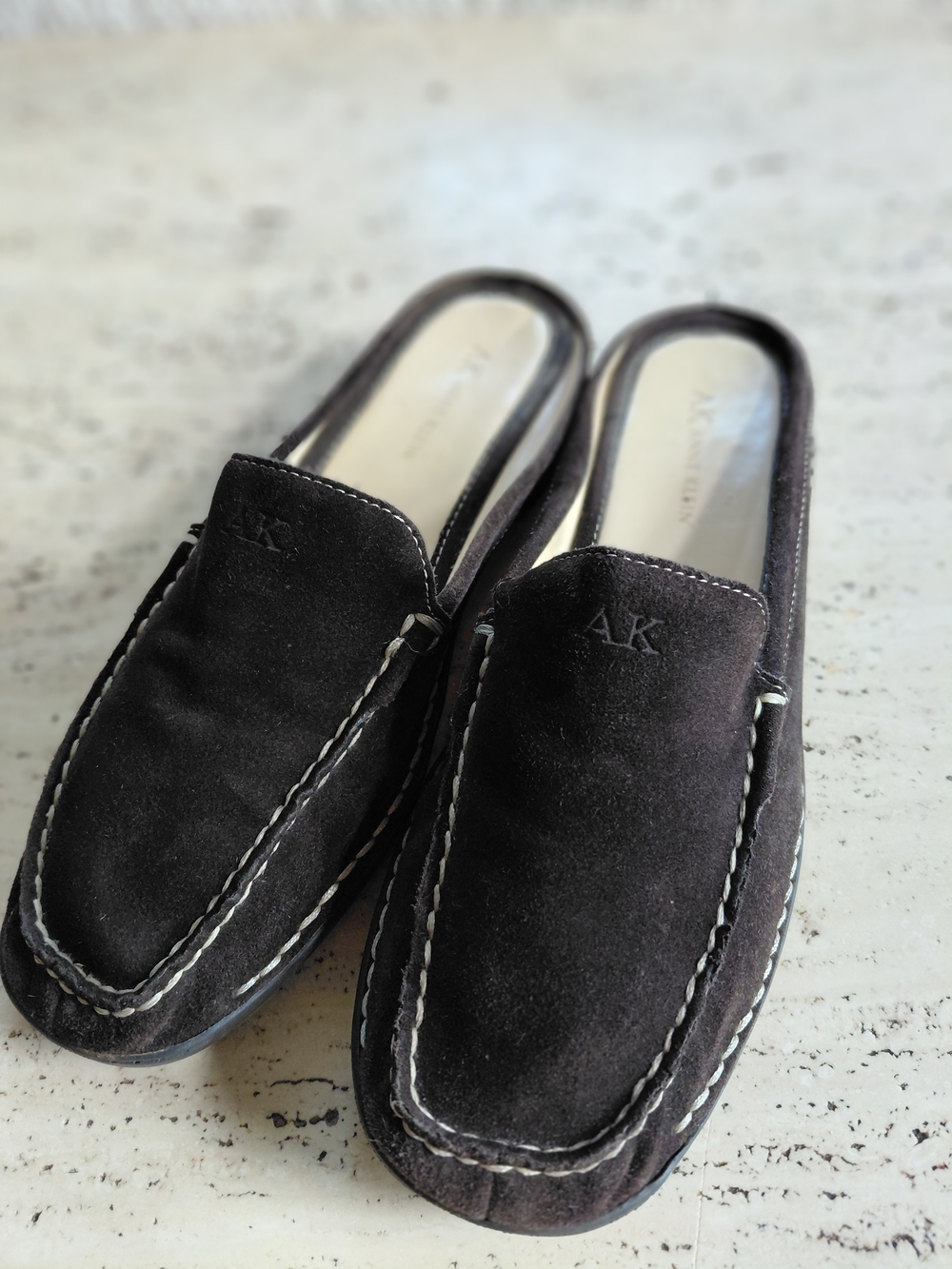 Coffee Suede Slip-On Loafers for Women